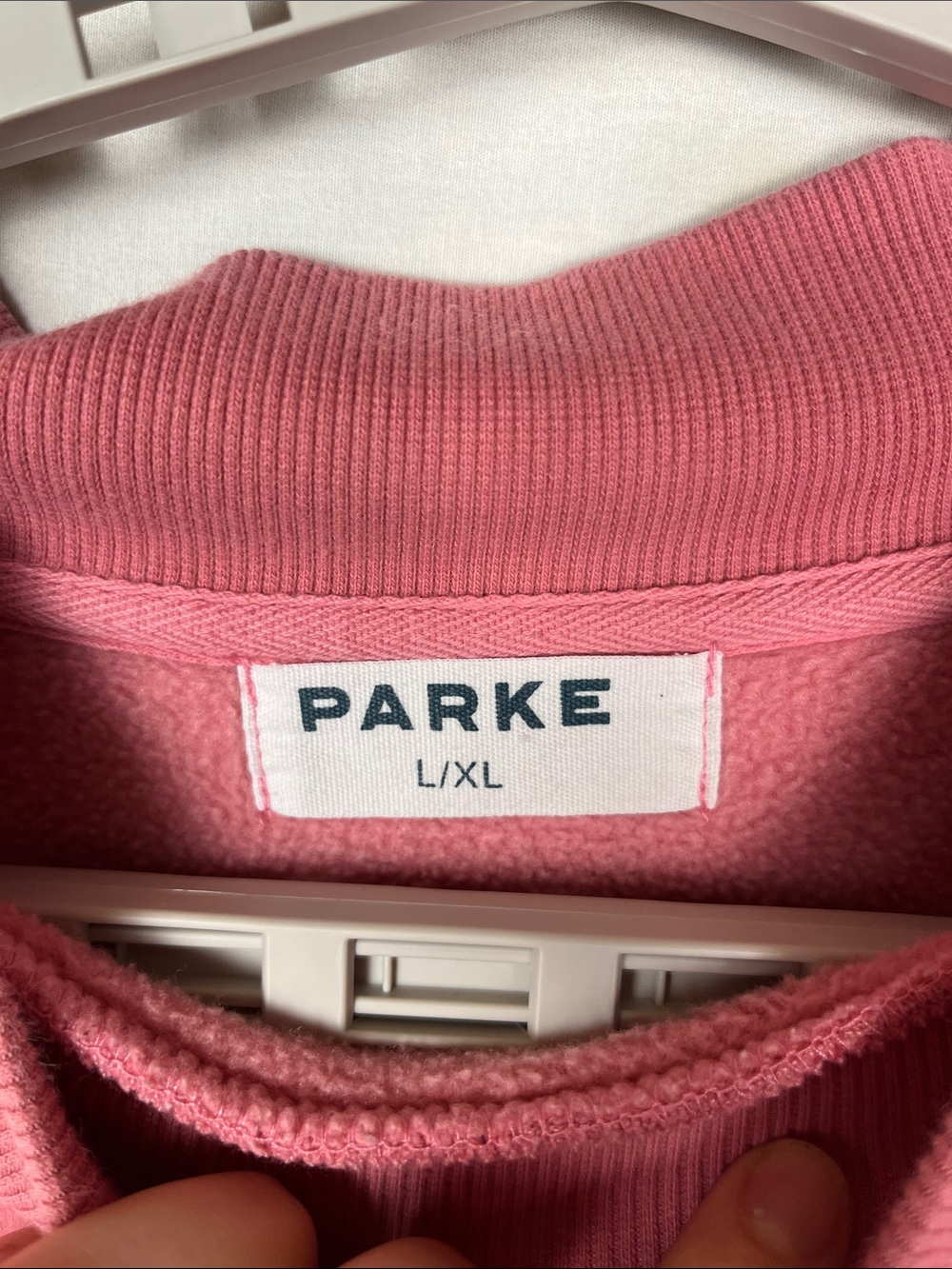 Parke Pink on Pink Varsity Mockneck Sweatshirt - Picture 7 of 10